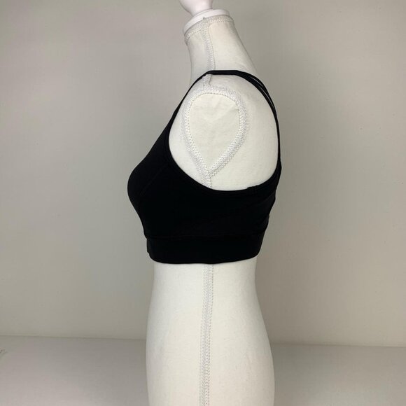 Lululemon Black Cropped Sports Bra - Size 8 Racerback for Stylish Workout Comfor - Picture 2 of 6